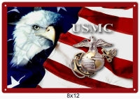 USMC Eagle Flag Sign 8x12