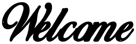 Welcome Laser Cut Out Wall Décor Silhouette Metal Sign 7.5x23.5