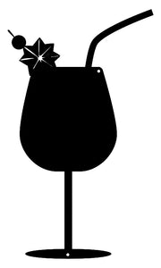 Cocktail Beverage Cut Out Wall Décor Silhouette Metal Sign 7x12