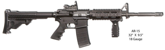 Gun AR-15 Laser Cut Out Garage Art Metal Sign 9.5x32