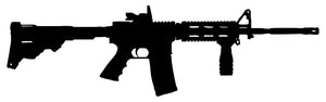 AR-15 Rifle Laser Cut Out Wall Décor Silhouette Metal Sign 7x23.5