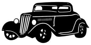 Hot Rod Black Laser Cut Out Silhouette Metal Sign 24x11.5