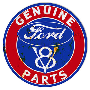 Genuine Ford Parts Vintage Reproduction Metal Sign 18x18