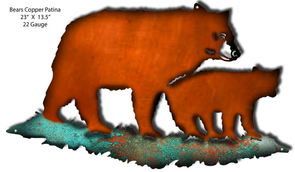 Bears Faux Copper /Patina Laser Cut Out By Phil Hamilton 23x13.5