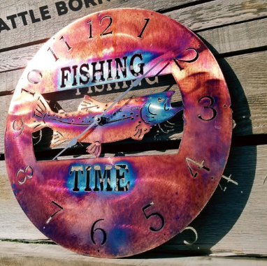 Fishing Time Copper Clocks